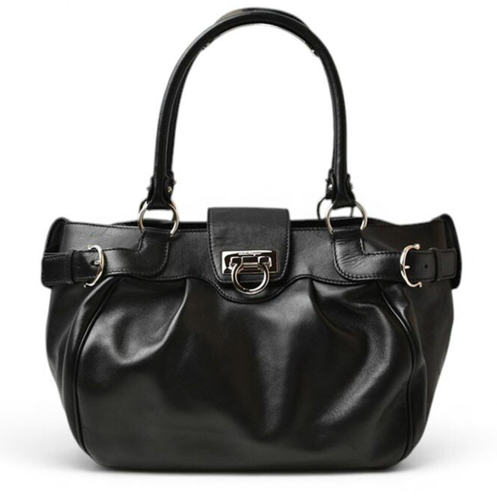 Salvatore Ferragamo Ferragamo Tote Bag, Salvatore Gancini Nappa Leather, Blac...